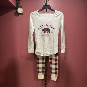Old Navy Women's Pajama Set - White and Plaid